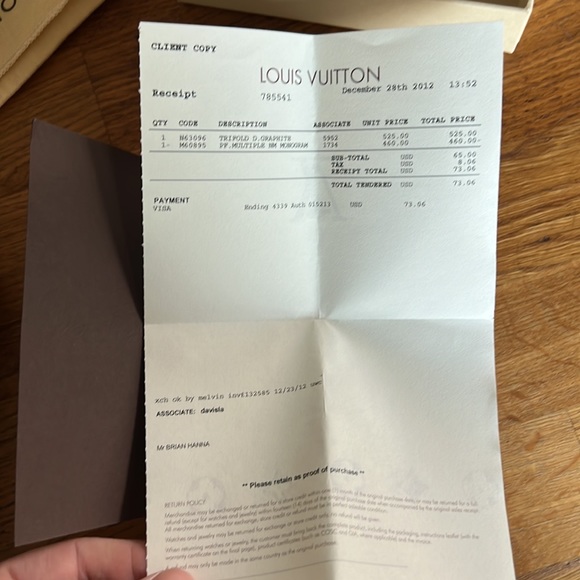 Louis Vuitton Damier Graphite Trifold Wallet - Picture 10 of 11